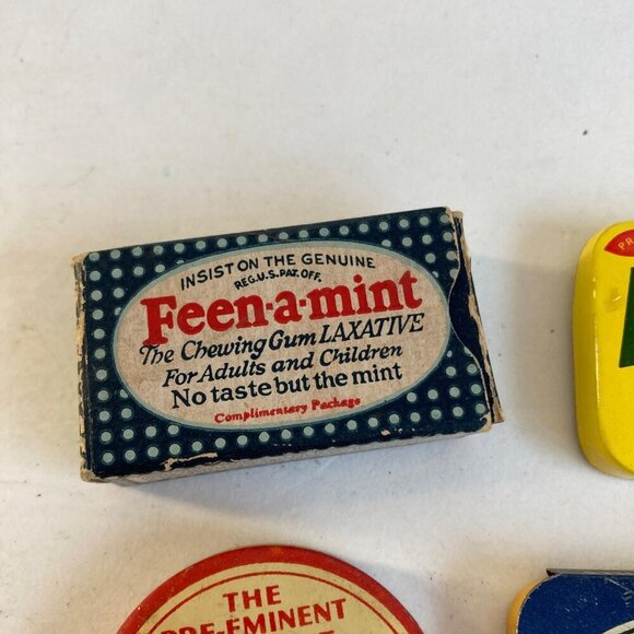 Lot 4 Vintage Medicine Tins Dr. Morse's Indian Root Pills Feen-a-mint Laxative - Picture 2 of 9